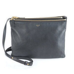 Celine Trio leather shoulder bag crossbody black